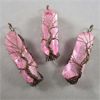 Image 1 : Lot of 3 Pink Aura Quartz Gemstone Tree Pendants