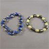 Image 2 : Set of 6 Gemstone Bracelets - Lapis Lazuli, Hematite, Quartz, Howlite, Fossil