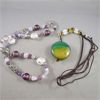 Image 1 : Set of 2 Gemstone Necklaces - Amethyst & Agate Stone