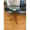 Image 1 : Marble Top Accent Table- 20H x  12 In Diamenter With Fake Decorative Plant