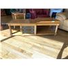 Image 1 : Oak Coffee Table With Stain Glass Door - 56L x 21D x 16H