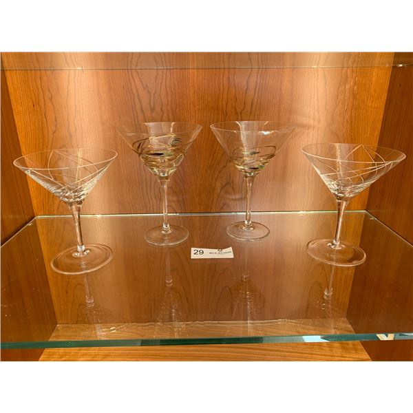 Four Martini Glasses (Two Are Birks)