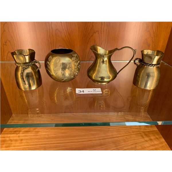 Four Brass Decorative Pieces Made In India