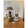 Image 1 : Two Antique Oil Burning Lamps
