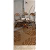 Image 1 : Leaf Pattern Rug (87Lx62W) Croquet Set & 3 Metal Folding Chairs