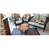 Image 1 : 4 Piece Wicker Patio Set with Cushions and Rug