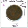 Image 1 : 1843 Nova Scotia half penny token