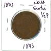 Image 2 : 1843 Nova Scotia half penny token