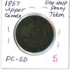 Image 1 : 1857 Bank of Upper Canada half penny token - PC-5D