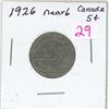 Image 1 : 1926 Canadian 5 cent coin - near 6