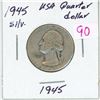 Image 1 : 1945 USA silver quarter dollar