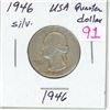 Image 1 : 1946 USA silver quarter dollar