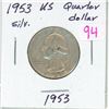 Image 1 : 1953 USA silver quarter dollar