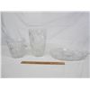 Image 1 : 3 Large Pieces of Pin Wheel Crystal Ice Bucket, Vase etc.