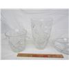 Image 3 : 3 Large Pieces of Pin Wheel Crystal Ice Bucket, Vase etc.