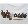 Image 2 : 8 Antique Glass Whiskey Flasks 7 with Glass Stoppers