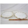 Image 2 : 2 Vintage Milk Glass Trays Devil Egg 10", Fruit Bowl