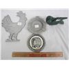 Image 2 : 4 Aluminum Figures Rooster , John East Ash Tray ect.