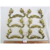 Image 1 : set of 6 vintage ornate solid brass handles
