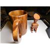 Image 5 : 527. Vintage wooden tiki mug and figurine