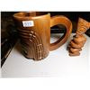 Image 6 : 527. Vintage wooden tiki mug and figurine