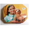 Image 1 : 549. Blue Bird confections tin, girl and dog