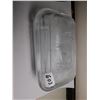 Image 3 : 603. vintage clear glass butter dish with cow on lid