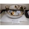 Image 1 : 609. Gold flower motif painted bowl MCM small chip in paint noted