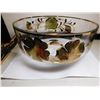 Image 2 : 609. Gold flower motif painted bowl MCM small chip in paint noted