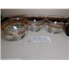 Image 3 : 613. scarce set of 4 federal glass mandala pattern nappy pedestal dessert bowls