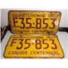 Image 1 : 631. 1967 pir of farm licence plates