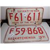 Image 1 : 636. 1971 and 1973 farm licence plates