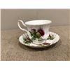 Image 1 : Royal Albert English china teacup and saucer.  "Highland Thistle"  Exc. condition.