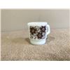 Image 1 : Vintage milk glass anchor hocking mug with brown flowers.  Exc. condition.