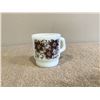 Image 2 : Vintage milk glass anchor hocking mug with brown flowers.  Exc. condition.