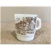 Image 2 : Rare vintage milk glass anchor hocking mug.  Brown village street scene. #31 marking.  Exc. conditio