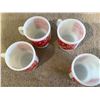 Image 3 : Set of 4 Anchor Hocking red dice milk glass coffee mugs.  No chips, cracks or stains.