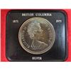 Image 2 : 1971 British Columbia Centenary Specimen Silver Dollar. Nicely Toned. Housed in its original black c