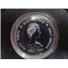 Image 1 : 1977 Queen Elizabeth Silver Jubilee Specimen Silver Dollar. Bright White. Housed in its original bla