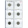 Image 1 : Lot of 6 Canadian George V Silver 5 Cents. Includes 1913, 1914, 1917, 1918, 1919 & 1920. Coins grade