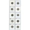 Image 2 : Lot of 10 Canadian Edward VII & George V Silver 10 Cents. Includes 1910, 1913 Small Leaves, 1917, 19
