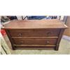Image 2 : Antique 2 drawer oak chest 43in long x 23in high x 18in deep