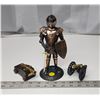 Image 1 : Knight in Armour metal...8in tall and 2 smaller metal cannons