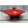Image 1 : Westbend Electric Wok With Lid-- red, non-stick, 14in.