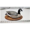 Image 3 : DUCKS UNLIMITED – Canada Goose Sculpture on 11in wood base.  Artist Leroy Royer. Very Nice.