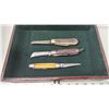 Image 3 : Collectors Box with 3 Vintage Pocket Knives. 1 – Real Lamb Foot, 1 – Klein Tools USA, 1 – Robert Kla