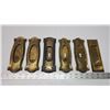 Image 1 : 6 ANTIQUE BRASS DOOR PLATES.