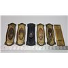 Image 2 : 6 ANTIQUE BRASS DOOR PLATES.