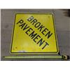 Image 1 : Broken pavement ahead sign