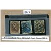 Image 1 : newfoundland three victoria 3 cents stamps 180-96